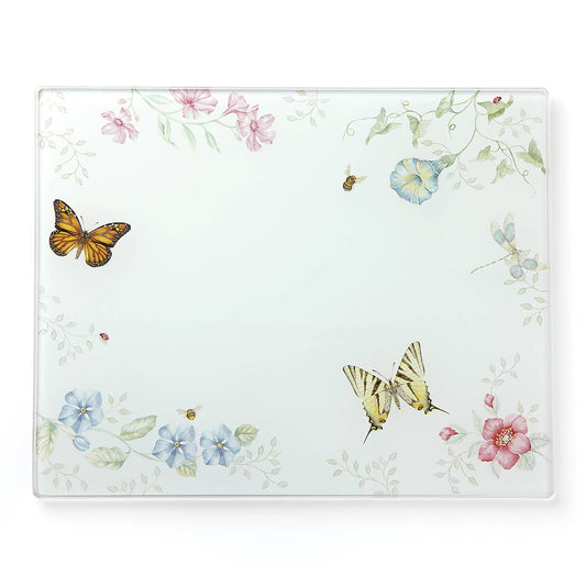 Butterfly Meadow Large Glass Cutting Board