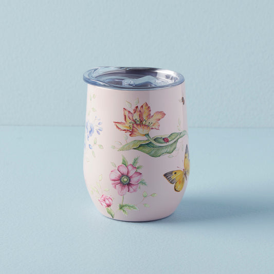Butterfly Meadow Pink Stainless Wine Tumbler