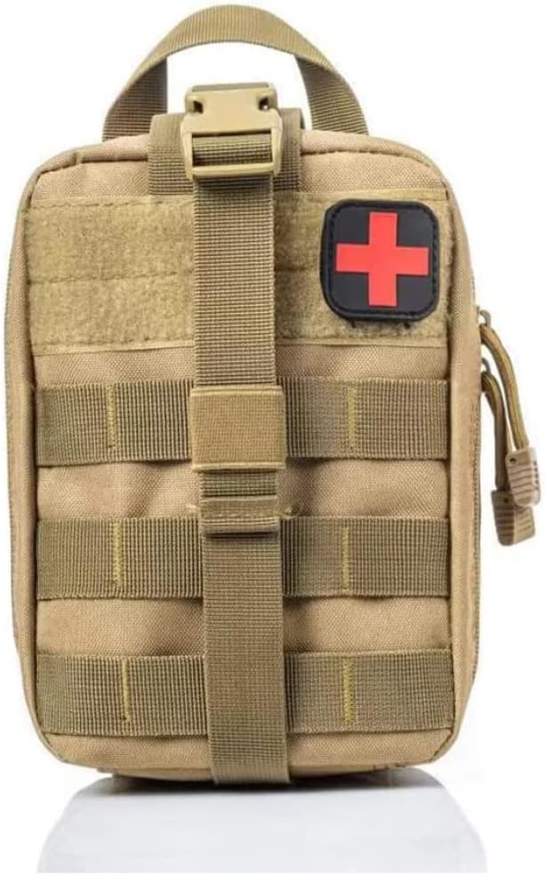 First Aid Bag, Hiking Waist Packs Survival Kit Emergency EMT Bags Molle Rip-Away Medic Pouch, Waist Pack Utility Kit for Outdoor Cycling Hiking Beige First Aid Kit