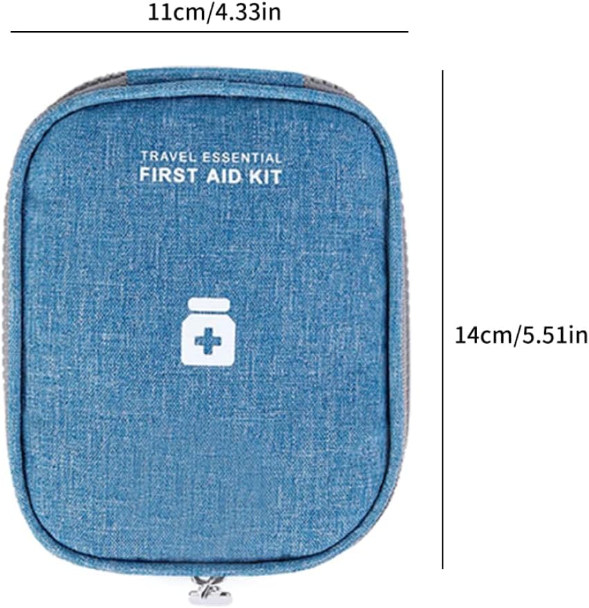 Travel First Aid Kit Pouch Empty Mini Pill Storage Bag Emergency Box for Camping Hiking Sky Blue First Aid Kits