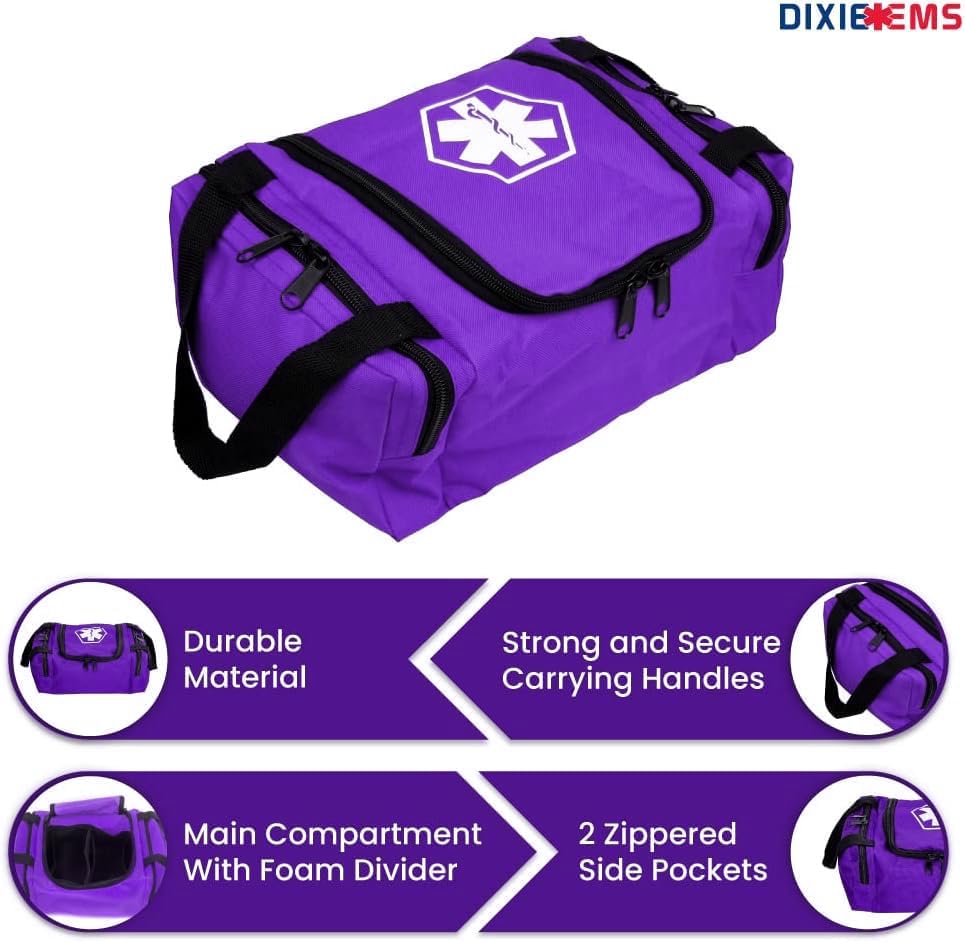 Dixie EMS Dixigear Empty First Responder II Bag 10.5" x 5" x 8" – Purple