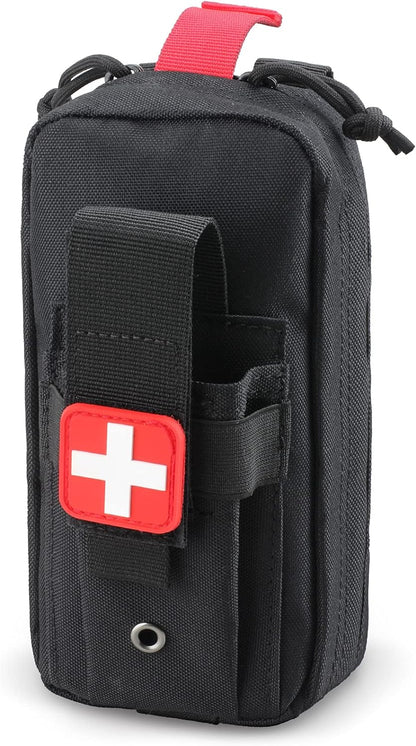 LIVANS Tactical MOLLE Medical Pouch, Rip-Away EMT First Aid Pouch IFAK Trauma Kit Everyday Carry Survival Bag Include Cross Patch