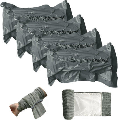 6 Inch Israeli Style Emergency Bandage, Compression Trauma Pressure Wound Dressing, Medical Sterile Vacuum Sealed, Trauma Kit, Tactical First Aid Kit IFAK Supplies (6Pcs)