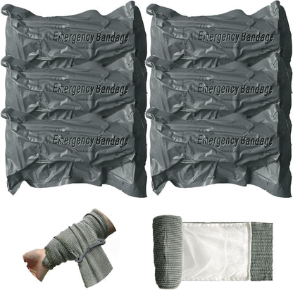 6 Inch Israeli Style Emergency Bandage, Compression Trauma Pressure Wound Dressing, Medical Sterile Vacuum Sealed, Trauma Kit, Tactical First Aid Kit IFAK Supplies (6Pcs)