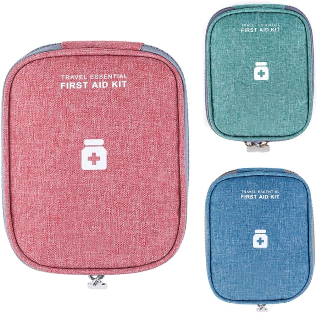 Travel First Aid Kit Pouch Empty Mini Pill Storage Bag Emergency Box for Camping Hiking Sky Blue First Aid Kits