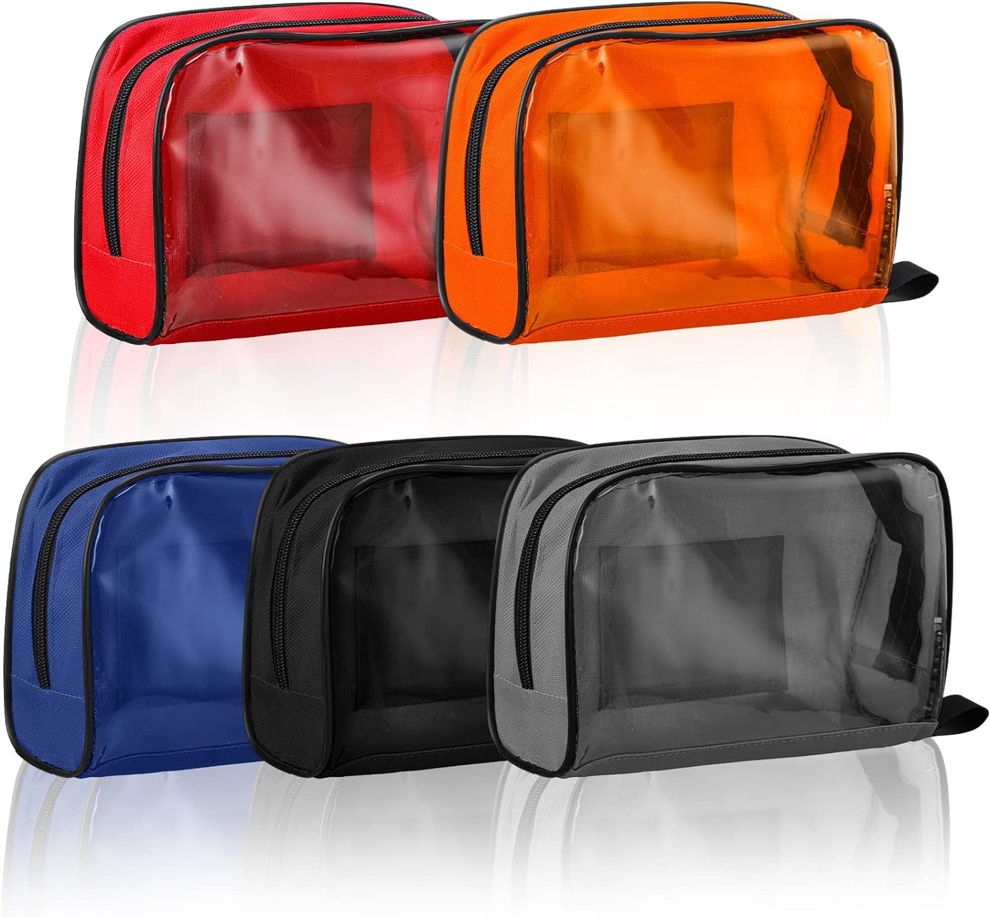 Sosation 10 Pcs First Aid Bags Empty 5 Colors Coded First Aid Medical Kit Accessory Pouches Organizer Portable Medic Bag Zippered Bag with Transparent Window for Home Outdoor Travel