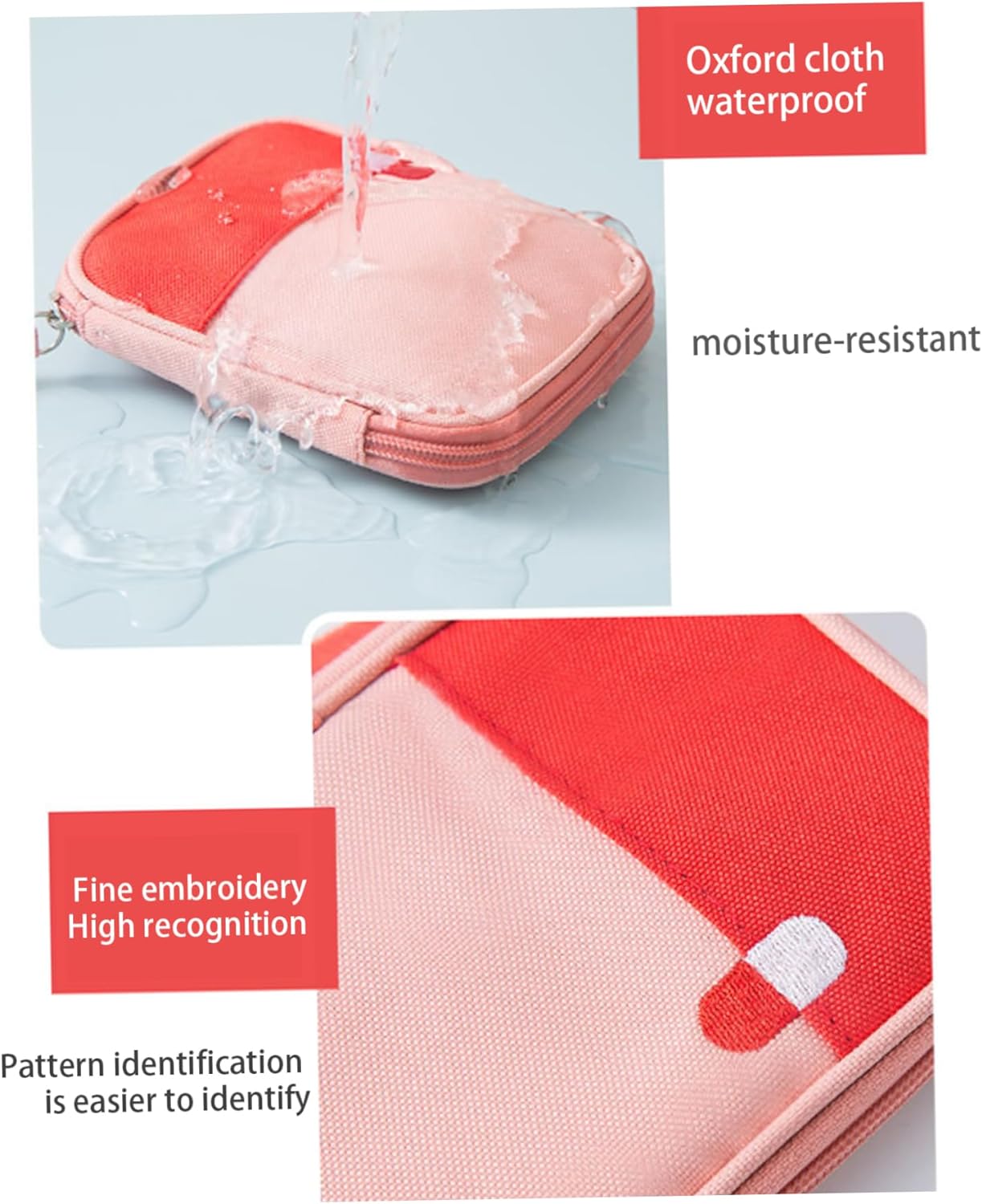 Travel Mini First Aid Pouch,Portable Mini First Aid Kit Storage Bag Empty First Aid Pouch for Outdoor Camping Hiking Travel Emergency Small First-Aid Case