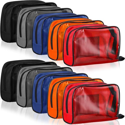 Sosation 10 Pcs First Aid Bags Empty 5 Colors Coded First Aid Medical Kit Accessory Pouches Organizer Portable Medic Bag Zippered Bag with Transparent Window for Home Outdoor Travel