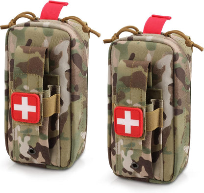 LIVANS Tactical MOLLE Medical Pouch, Rip-Away EMT First Aid Pouch IFAK Trauma Kit Everyday Carry Survival Bag Include Cross Patch