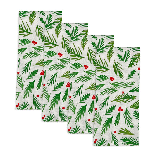 Bayberry Merry & Bright Dinner Napkins, Set of 4