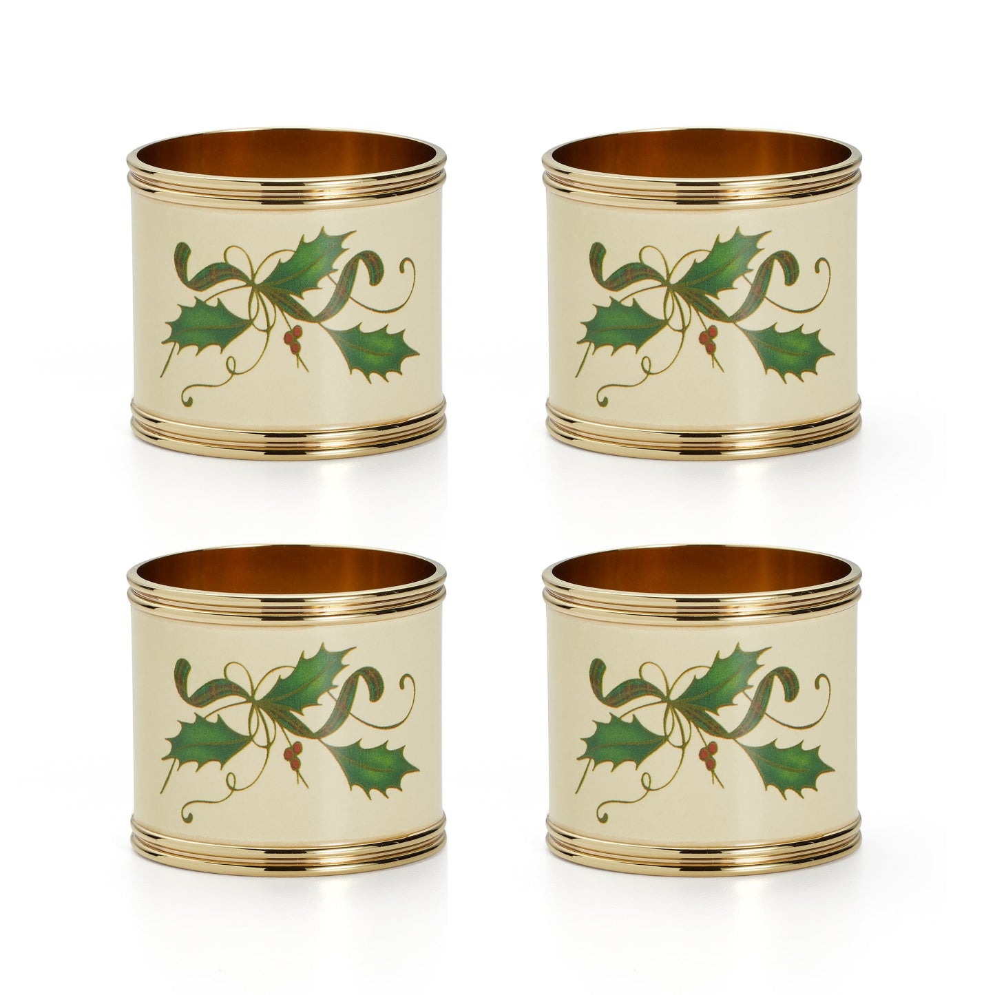 Holiday Nouveau 4-Piece Napkin Ring Set