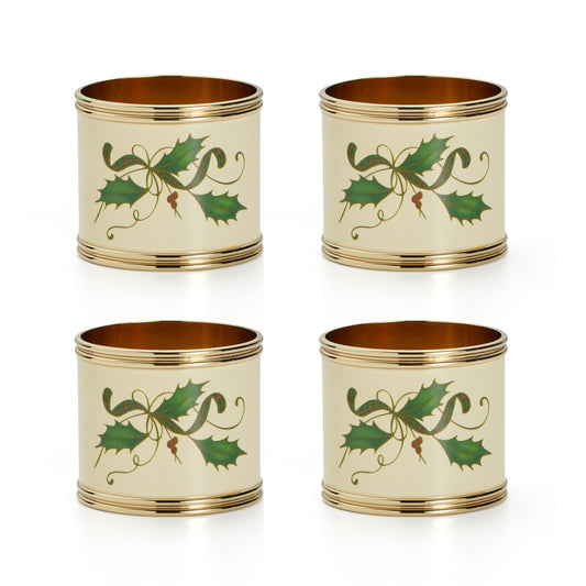 Holiday Nouveau 4-Piece Napkin Ring Set