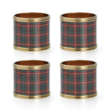 Holiday Nouveau Plaid Napkin Rings S/4