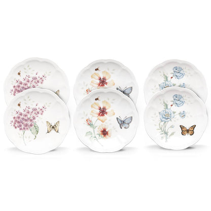 Butterfly Meadow 6-Piece Tidbit Plate Set