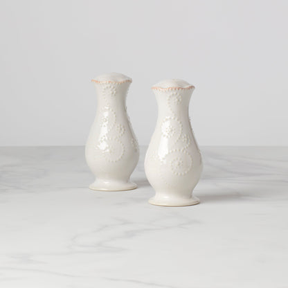 French Perle White Salt and Pepper Set