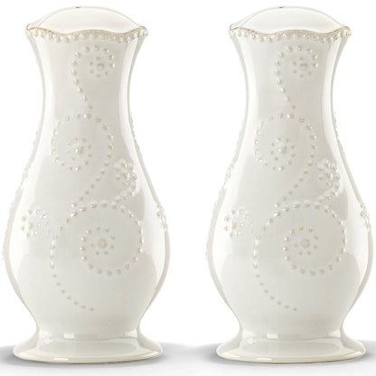 French Perle White Salt and Pepper Set