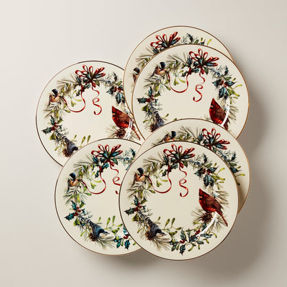 Winter Greetings 6-Piece Dinner Plate Set