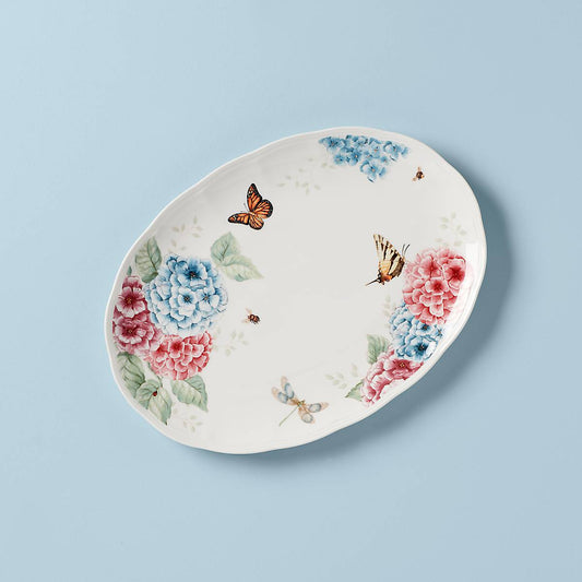 Butterfly Meadow Hydrangea 16 Oval Platter