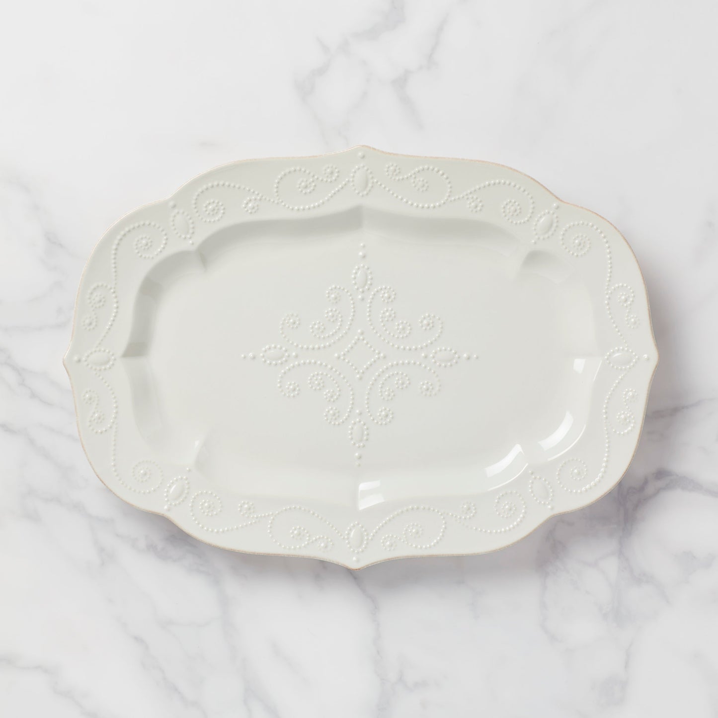 French Perle White 18.5 Serving Platter