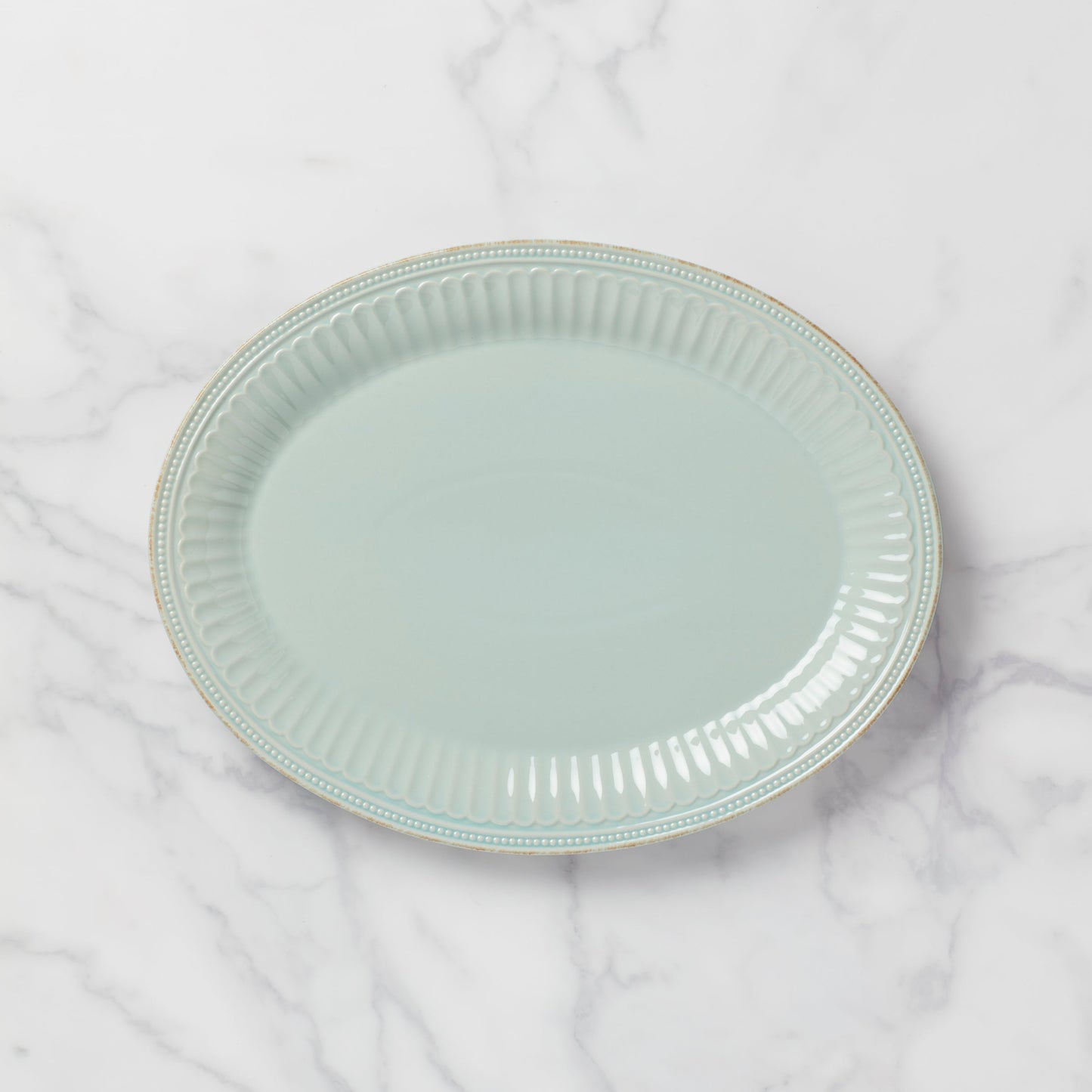 French Perle Groove 16 Oval Serving Platter