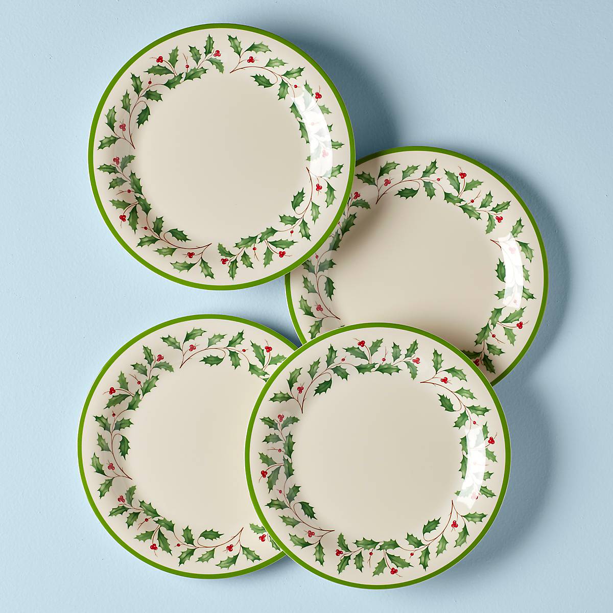 Holiday 4-Piece Melamine Dinner Plate Set