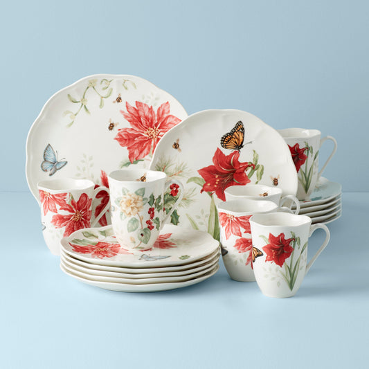 Butterfly Meadow 18-Piece Holiday Dinnerware Set