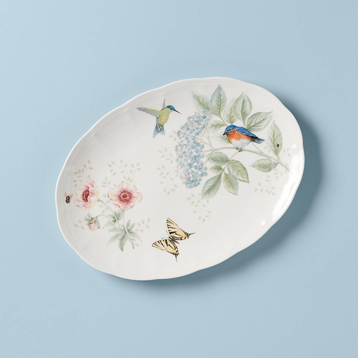 Butterfly Meadow Flutter Eastern Bluebird Platter