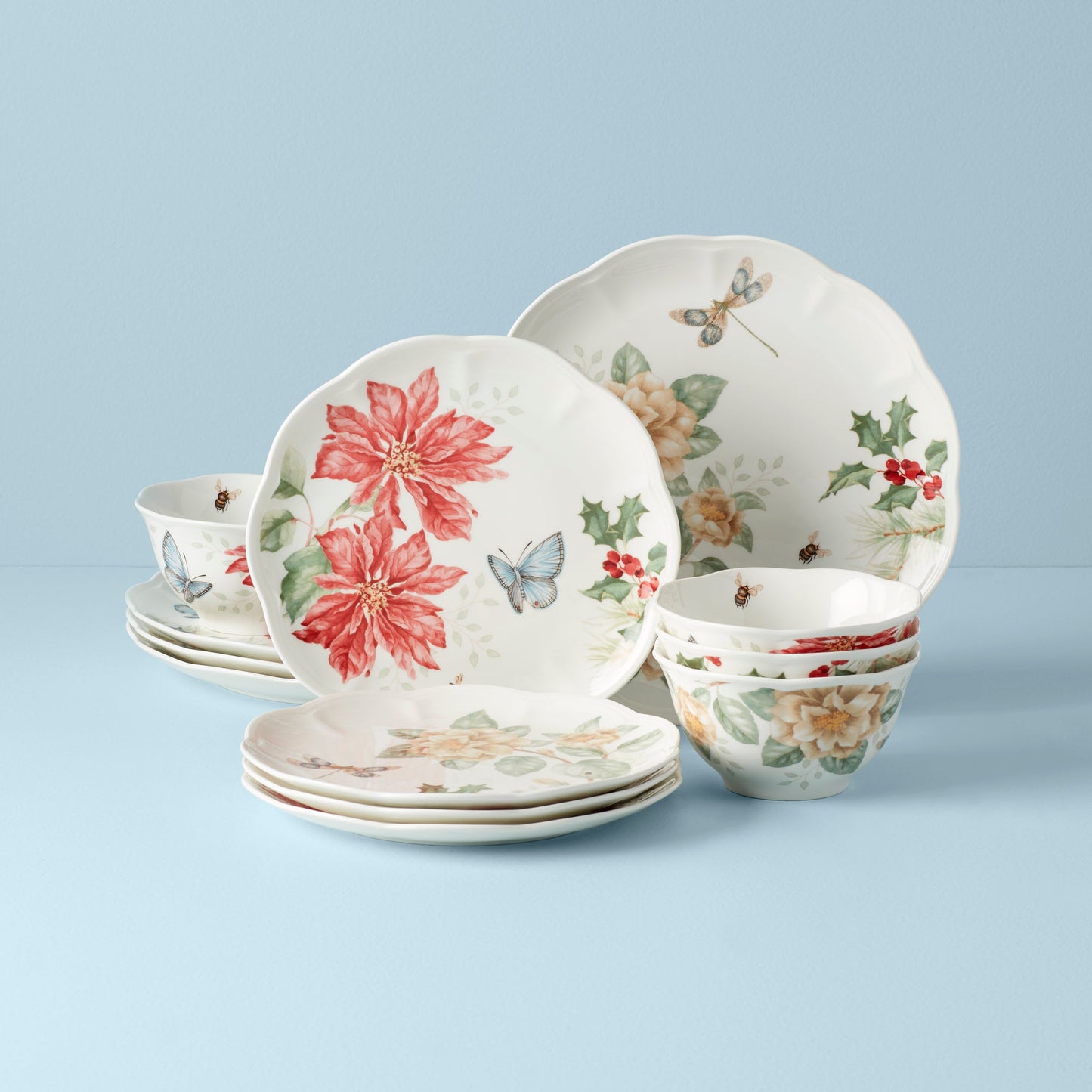 Butterfly Meadow Holiday 12-Piece Dinnerware Set