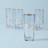 Holiday Gold 4-Piece Highball Glass Set