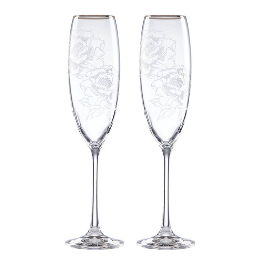 Silver Peony Toasting Flute