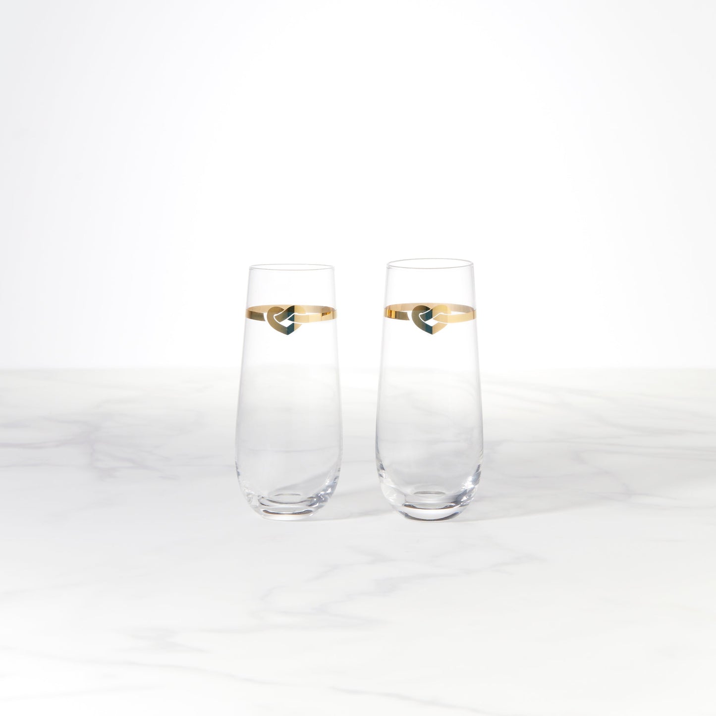 With Love 2-Piece Stemless Toasting Flutes