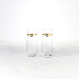 With Love 2-Piece Stemless Toasting Flutes