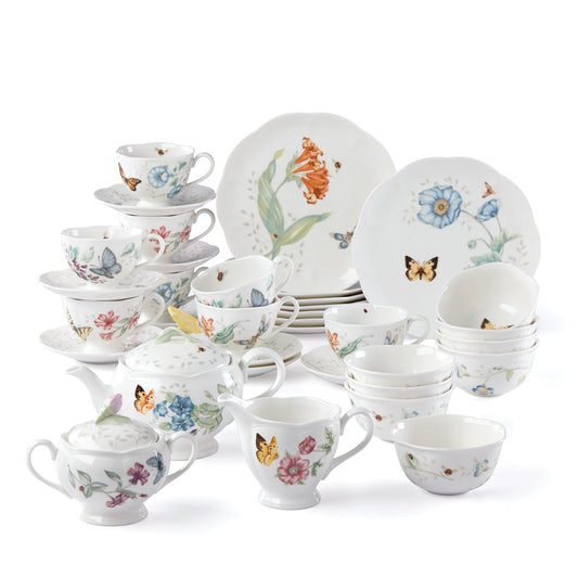 Butterfly Meadow 37-Piece Dessert & Tea Set