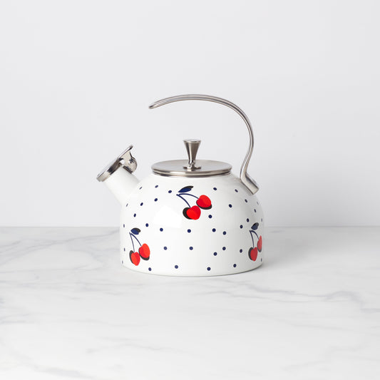 Vintage Cherry Dot Tea Kettle