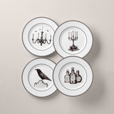 Vintage Halloween 4-Piece Dessert Plate Set