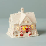 Mistletoe Park Light-Up Santa's Cottage Figurine