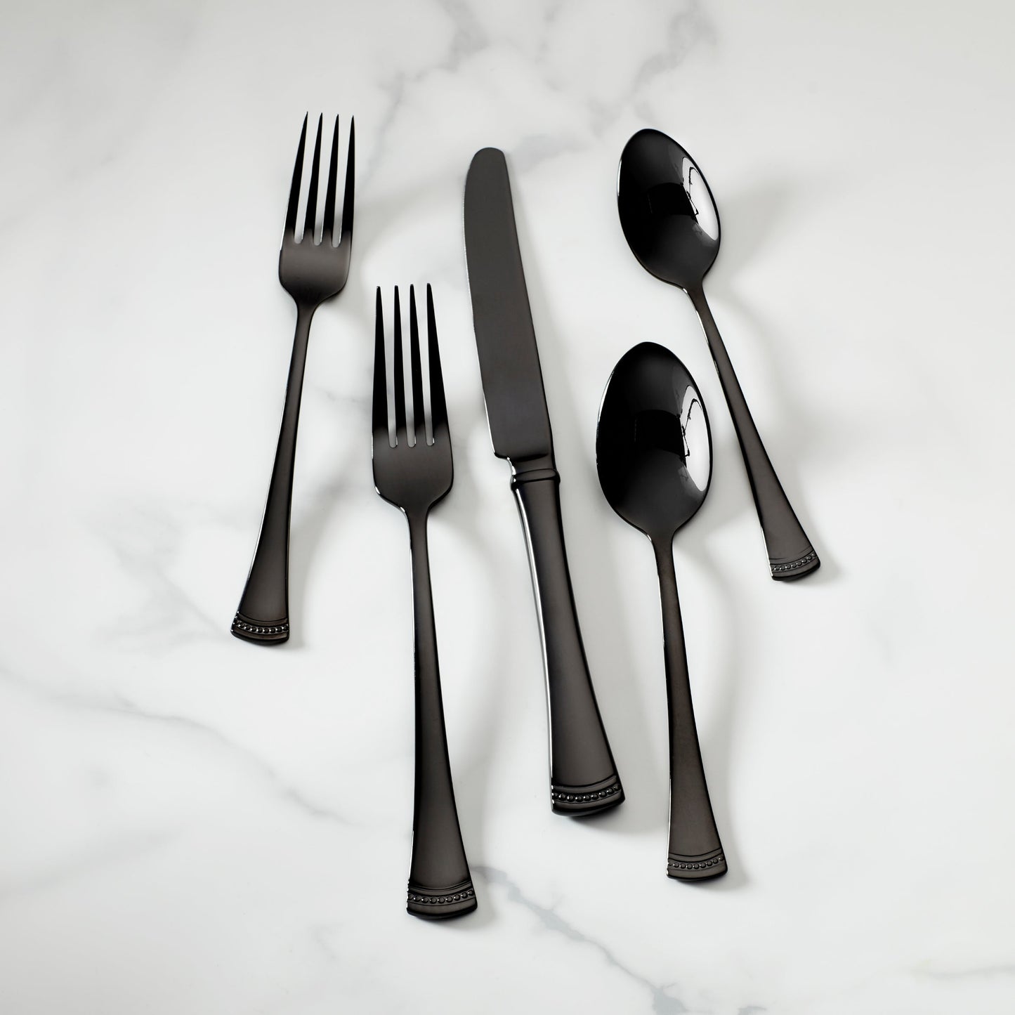 Portola Black 20-Piece Flatware Set