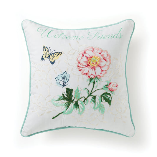 Butterfly Meadow Welcome Friends Pillow 18x18