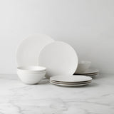 LX Collective White 12-Piece Dinnerware Set