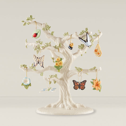 Butterfly Meadow 10-Piece Ornaments & Tree Set