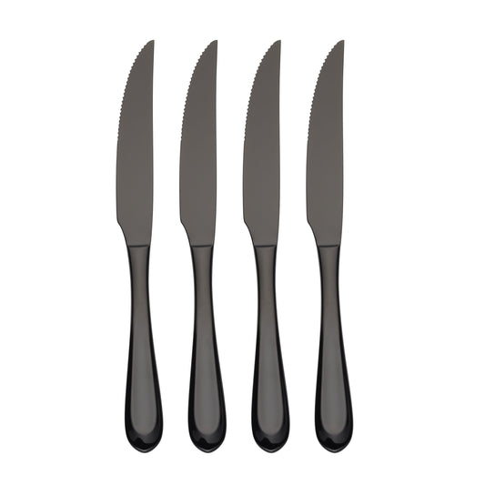 Archer Black Mirror 4-Piece Steak Knife Set