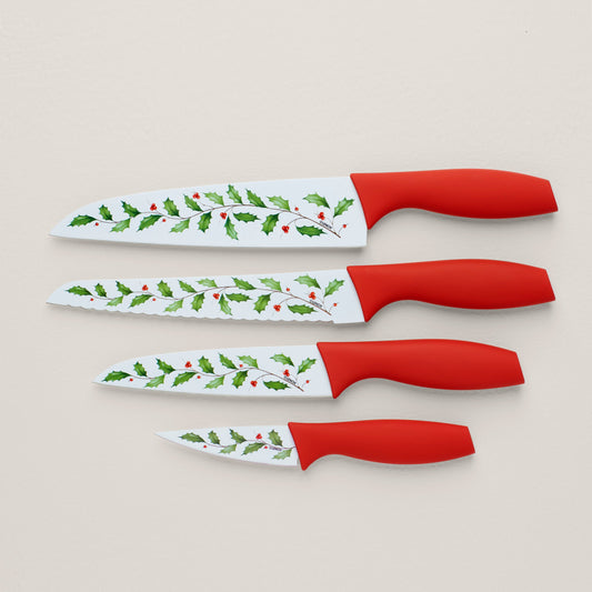 Holiday Printed Knives, Set of 4