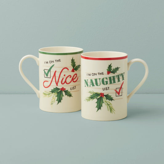 Naughty & Nice 2-Piece Mug Set