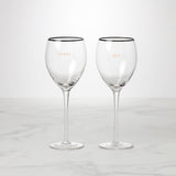 Cheers To Us Sweet & Dry Wine Glasses, Set of 2