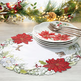 Butterfly Meadow Poinsettia Cutwork 16 Placemat