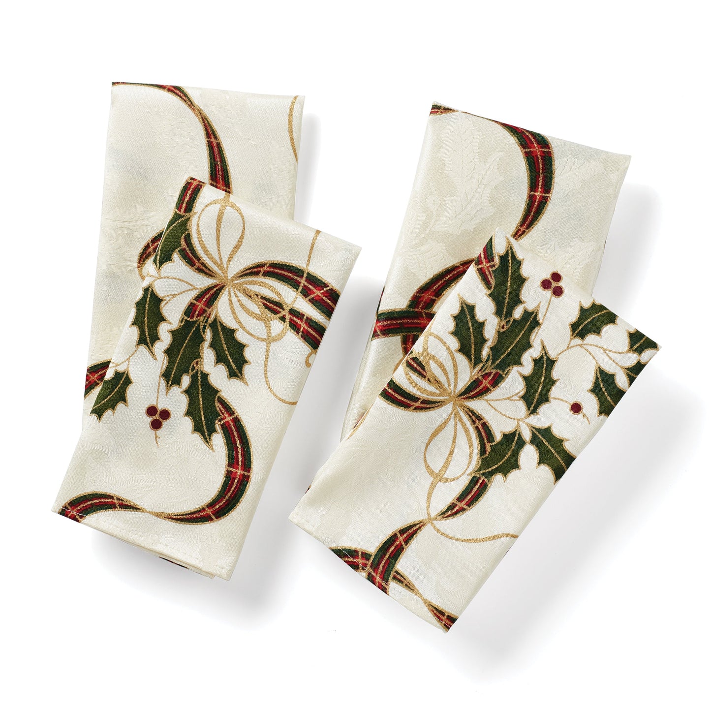 Holiday Nouveau Ribbon 19 x 19 Napkins, 4 Pack