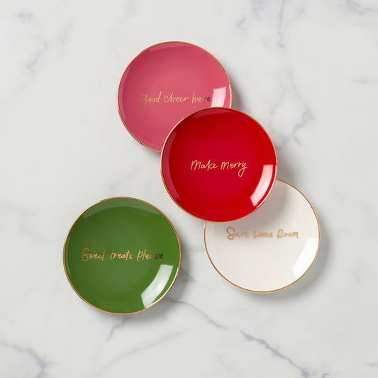 Be Jolly Color 4-Piece Tidbit Plates