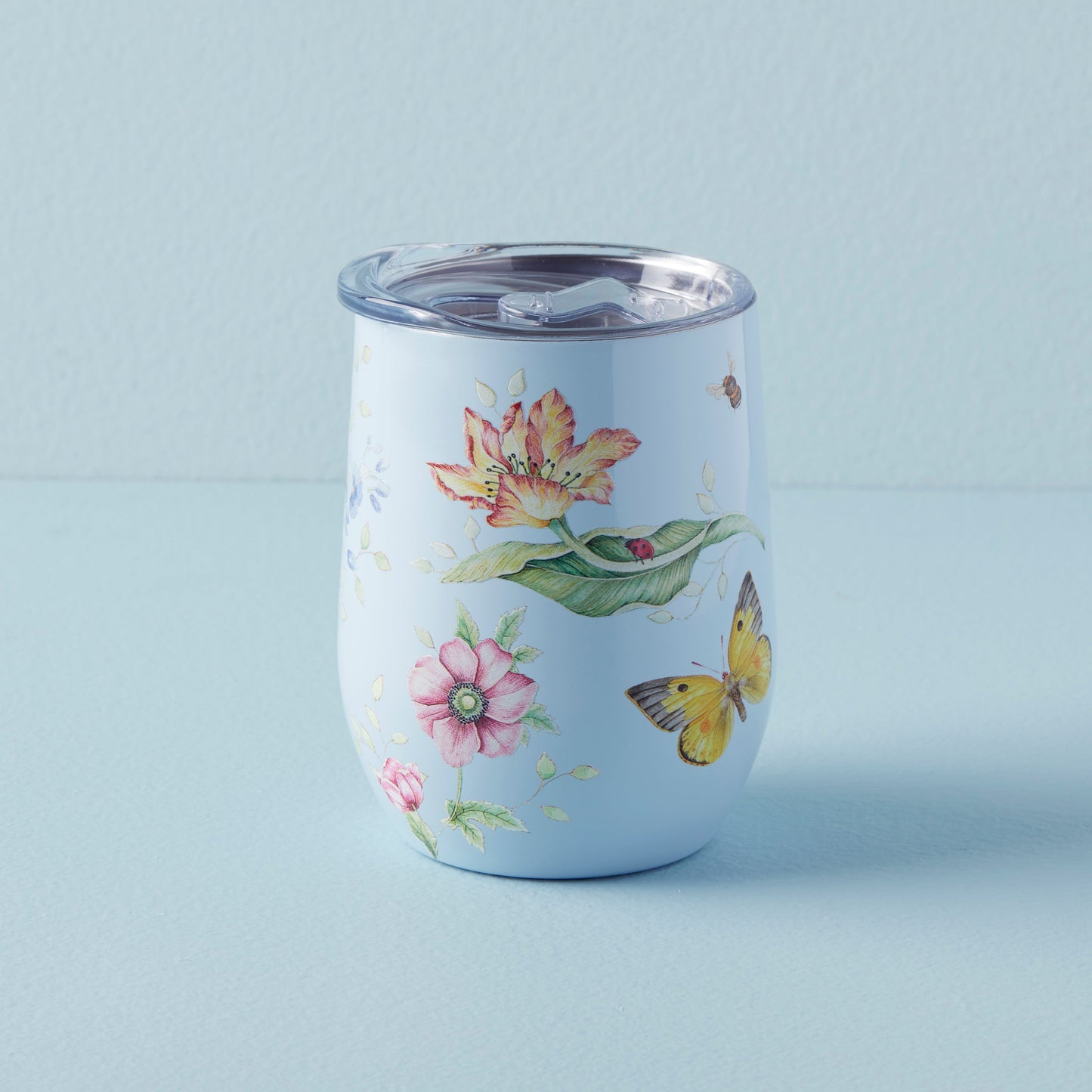 Butterfly Meadow Light Blue Stainless Wine Tumbler