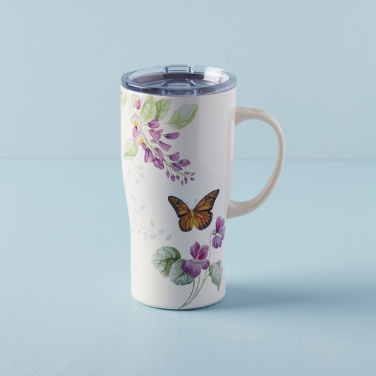 Butterfly Meadow Purple Stainless Car Coffee Mug