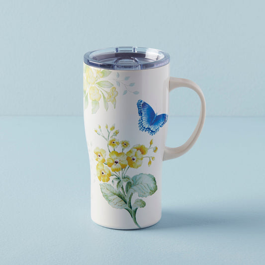 Butterfly Meadow Yellow Stainless Car Coffee Mug